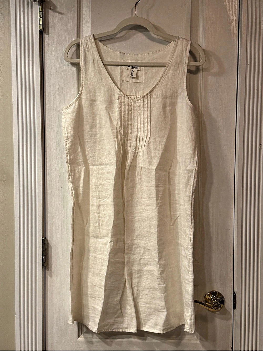 ArtesianNY Linen Mini Dress in Cream Size Small Like New